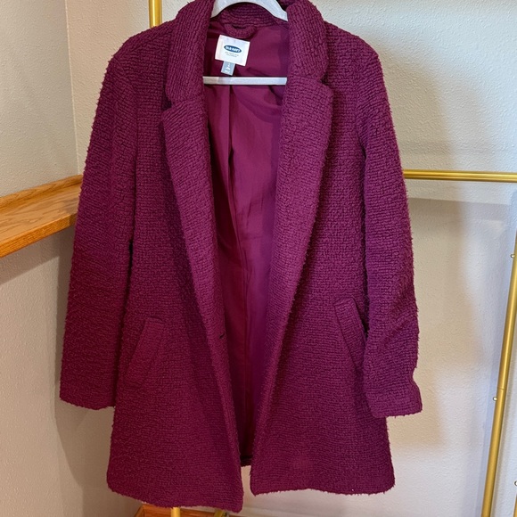 Old Navy Plum Textured Overcoat - Picture 1 of 5